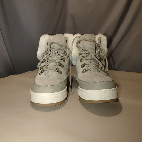 UGG Womens Winter Boots Size 9 Koolaburra Faux Fur Lined Beige  White - Picture 8 of 8